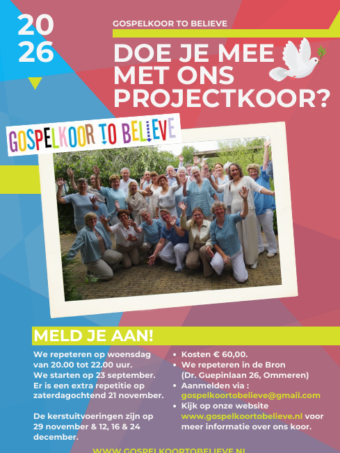 Uitnodiging kerstprojectkoor 2025 Uitnodiging kerstprojectkoor 2025